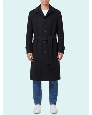 Lardini Single-Breasted Virgin Wool And Cashmere Coat - Blue