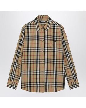 Burberry Shirt With Check Pattern - Multicolor