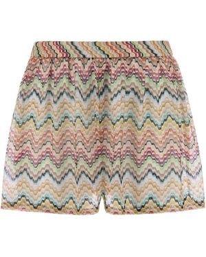 Missoni Embroidered Mesh Mini Shorts - Multicolour