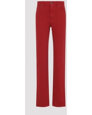 Chloé Cotton Denim Trousers - Red