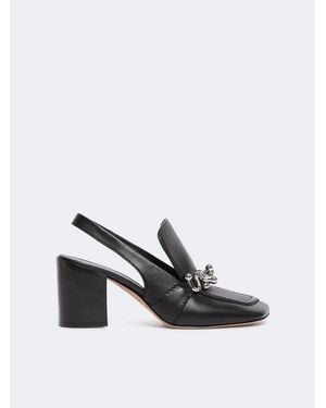 Max Mara Nappa Leather Slingbacks - White