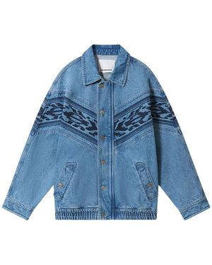 Isabel Marant Marant Julian Embroidered Denim Jacket - Blue