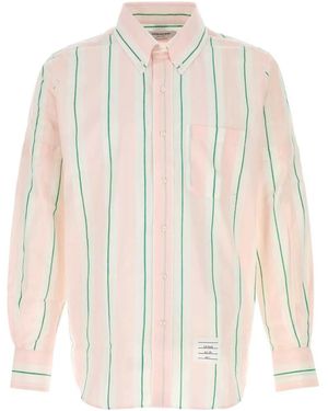 Thom Browne Embroidered Cotton Shirt - White