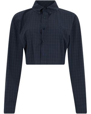 Gucci Checked Cropped Shirt - Blue