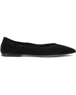 Pomme D'or Suede Leather Cow Leather Ballerinas - Black