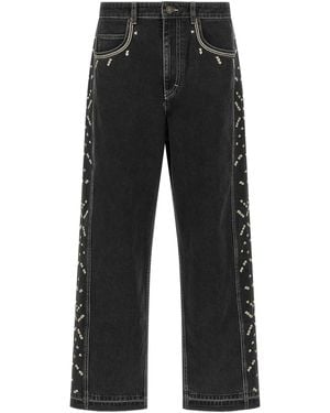 Isabel Marant 'Jorian' Jeans With Embroideries - Black