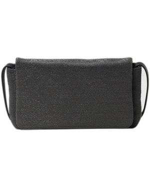 Brunello Cucinelli Precious Flap Shoulder Bag - Black
