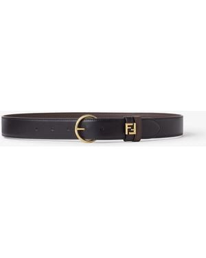 Fendi Pin Buckle Leather Reversible Belt - Black