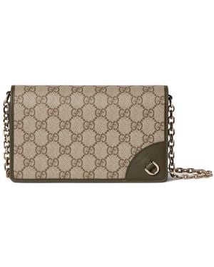 Gucci Gg Emblem Chain Wallet - Grey