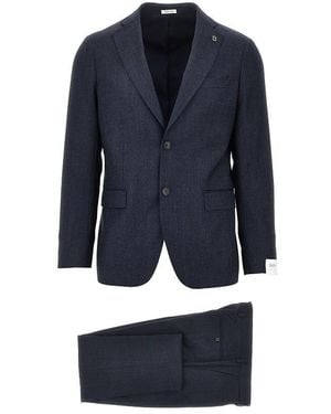 BRERAS Milano Single-Breasted Wool Tailored Suit - Blue