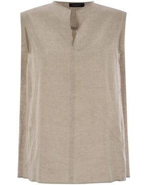 Fabiana Filippi Linen Sleeveless Top - Natural