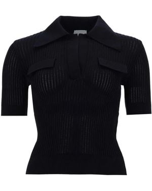 Patou Embroidered Cotton Polo Shirt - Black
