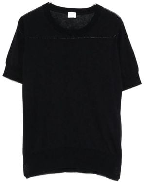 C.t. Plage Cotton And Silk Crewneck Sweater - Black