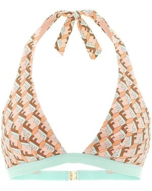 Fendi 'Ff Waves' Bikini Top - Natural