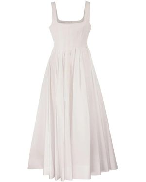 Sportmax Spxgiro – Structured Cotton Midi Dress With Full Skirt - White