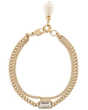 McQueen Skull Crystal Chain Bracelet - Metallic