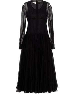 Jil Sander Pleated Skirt Dress - Black