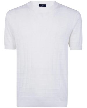 Barba Napoli Net Fancy Round Neck Jumper - White