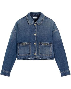 Tommy Hilfiger Cropped Jacket Cam Mid - Blue