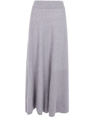 Emporio Armani Wool Long Skirt - Gray