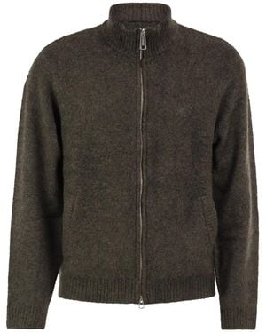Carhartt Bouclé-Effect Zip Cardigan - Grey