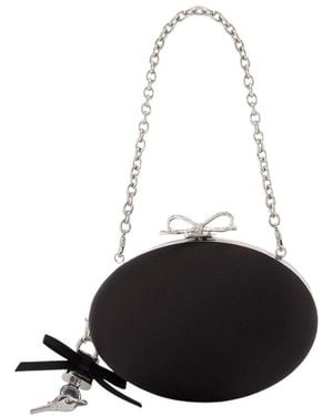Self-Portrait Oval Clutch - Black
