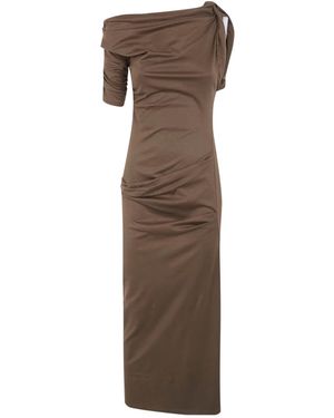 Jacquemus "La Robe Drapeado" Long Dress - Brown