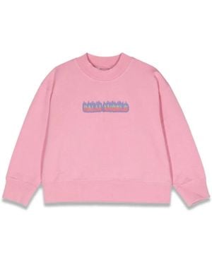 Palm Angels Pa Flames Regular Crewneck - Pink