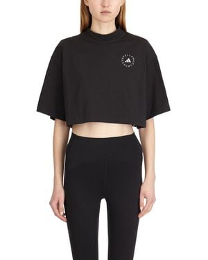 adidas By Stella McCartney Cotton Crop T-Shirt - Black