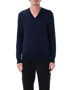 Prada V Neck Knit Cotton - Blue