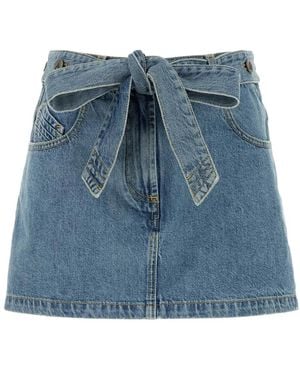 The Attico Minigonna Denim - Blue