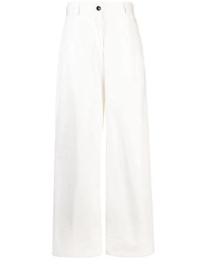 Jil Sander Wide-Leg Cotton Trousers - White