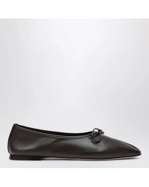 Dear Frances Espresso Leather Gala Ballet Flats - Black