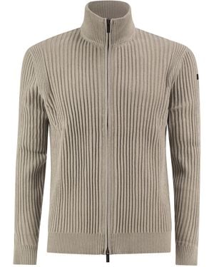 Rrd Ribbed Zip-Up Cardigan - Grey