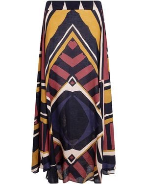 VOLANTIS "Safi" Round Midi Skirt - Blue