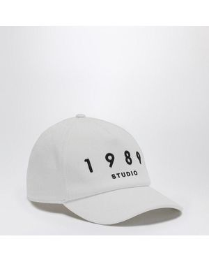 1989 STUDIO Striped Baseball Patch Cap - White