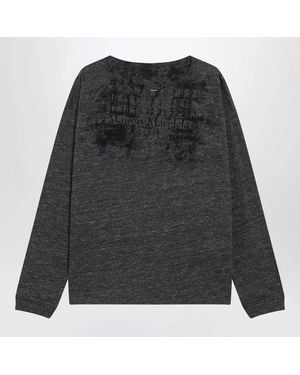 Maison Margiela Long-Sleeve Cotton T-Shirt - Grey
