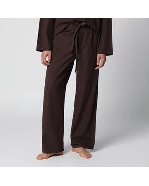 Tekla Cotton Pyjama Trousers - Black