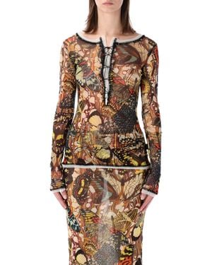 Jean Paul Gaultier Re-Edition Butterfly Tulle Top - Natural