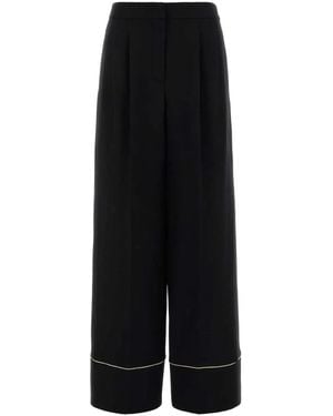 Fendi Wool Blend Pajamas Pant - Black
