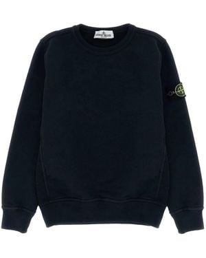 Stone Island Felpa Con Logo "Patch" - Blue