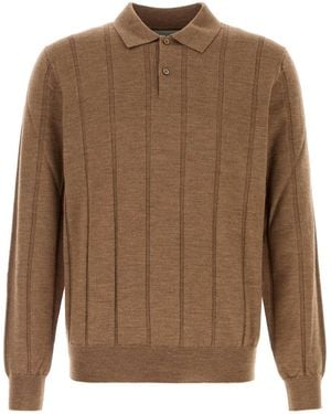 Canali Polo Half Zip - Brown