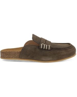 JW Anderson Stitch Leather Slippers - Brown