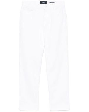 7 For All Mankind Title: Bootcut Stretch Denim Jeans With Metallic Fibre - White
