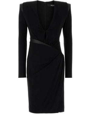 Versace Dress With Decorative Draping - Black