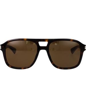 Saint Laurent Havana-Crystal- Acetate Sunglasses - Brown