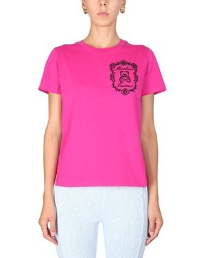 Moschino Tshirt With Logo - Pink
