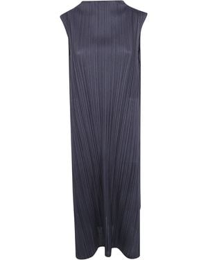 Pleats Please Issey Miyake Pleats Please By Issey Miyake "Mellow Pleats" Dress - Blue