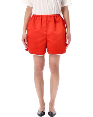 Frankie Shop Adia Satin Boxer Shorts - Red