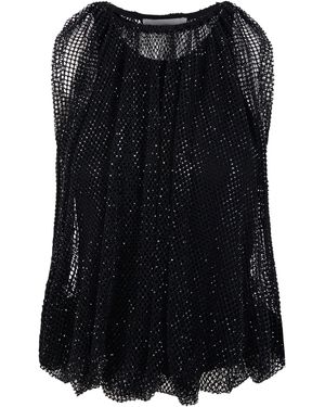 Max Mara Mesh Top With Crystals - Black